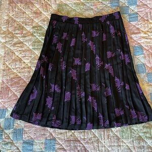 Vintage Carole Little Black and Purple Pleated Skirt